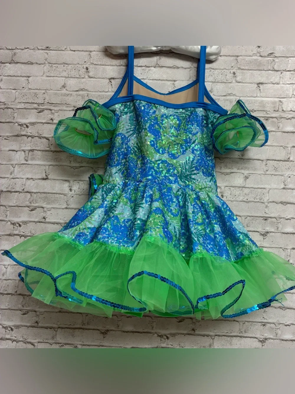 Weissman Showtime Ballet Dance Costume 7/8 Hair Band Pageant Sequin Floral 18211